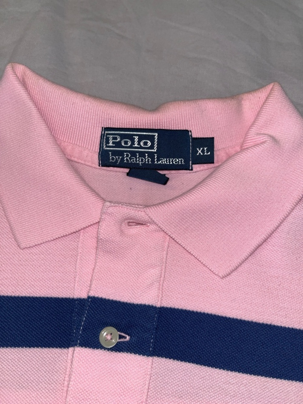 Polo by Ralph Lauren Pink with Navy Wide-Stripe Polo - Picture 7 of 8